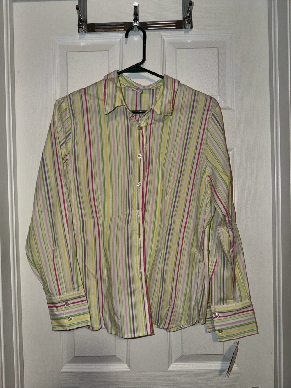 Sag Harbor -Classic Striped Button-Up Shirt — Multicolor